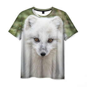 Мужская футболка 3D с принтом White Fox в Санкт-Петербурге, 100% полиэфир | прямой крой, круглый вырез горловины, длина до линии бедер | fox | red | лиса | лисенок | рыжая