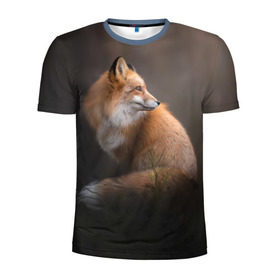 Мужская футболка 3D спортивная с принтом Лиса в Санкт-Петербурге, 100% полиэстер с улучшенными характеристиками | приталенный силуэт, круглая горловина, широкие плечи, сужается к линии бедра | fox | red | лиса | лисенок | рыжая