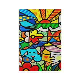 Обложка для паспорта матовая кожа с принтом Картинка-мозаика в Санкт-Петербурге, натуральная матовая кожа | размер 19,3 х 13,7 см; прозрачные пластиковые крепления | Тематика изображения на принте: 3d | другие | животные | кот | мозаика | насекомые | прикольные | птицы | собака | солнце | текстуры | узор | цветные | цветы | яркие