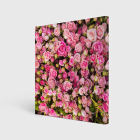 Холст квадратный с принтом Розовый рай в Санкт-Петербурге, 100% ПВХ |  | Тематика изображения на принте: бутон | лепестки | роза | розовый | розочка | цветок | цветы