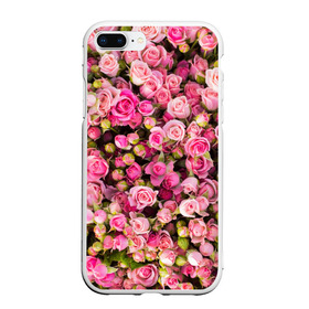 Чехол для iPhone 7Plus/8 Plus матовый с принтом Розовый рай в Санкт-Петербурге, Силикон | Область печати: задняя сторона чехла, без боковых панелей | бутон | лепестки | роза | розовый | розочка | цветок | цветы