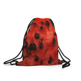 Рюкзак-мешок 3D с принтом Арбуз 3 в Санкт-Петербурге, 100% полиэстер | плотность ткани — 200 г/м2, размер — 35 х 45 см; лямки — толстые шнурки, застежка на шнуровке, без карманов и подкладки | арбуз | еда | косточки | красный | растения | фрукты | ягода