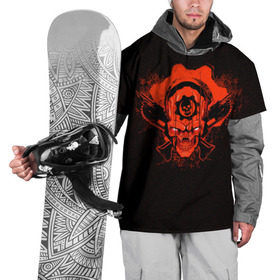 Накидка на куртку 3D с принтом Gears of War в Санкт-Петербурге, 100% полиэстер |  | gears | skull | war | маркус | феникс | череп
