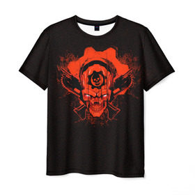Мужская футболка 3D с принтом Gears of War в Санкт-Петербурге, 100% полиэфир | прямой крой, круглый вырез горловины, длина до линии бедер | gears | skull | war | маркус | феникс | череп