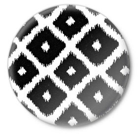 Значок с принтом Mesh в Санкт-Петербурге,  металл | круглая форма, металлическая застежка в виде булавки | Тематика изображения на принте: 3d | геометрия | другие | картинка | квадрат | краски | круг | линии | полосы | прикольные | рисунок | сетка | текстуры | узор | фигуры | черно белый