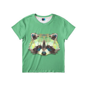 Детская футболка 3D с принтом Енот в Санкт-Петербурге, 100% гипоаллергенный полиэфир | прямой крой, круглый вырез горловины, длина до линии бедер, чуть спущенное плечо, ткань немного тянется | животные | жищники | новинки | подарок | популярное | яркие