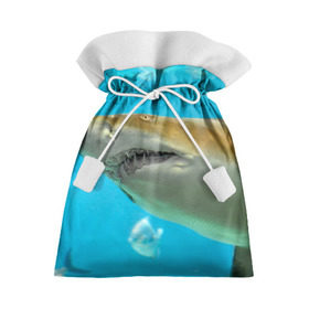 Подарочный 3D мешок с принтом Тигровая акула в Санкт-Петербурге, 100% полиэстер | Размер: 29*39 см | голубое море | океан | рыба