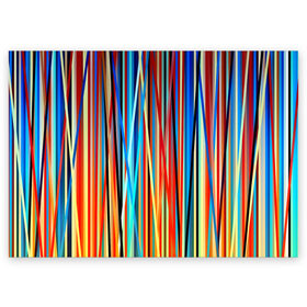 Поздравительная открытка с принтом Colored stripes в Санкт-Петербурге, 100% бумага | плотность бумаги 280 г/м2, матовая, на обратной стороне линовка и место для марки
 | 3d | colored stripes | абстракция | другие | картинка | краски | линии | отблеск | полосы | прикольные | радуга | свет | цветные | яркие