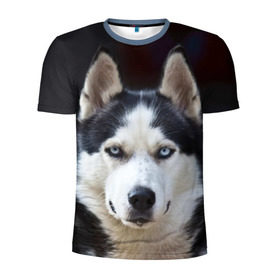 Мужская футболка 3D спортивная с принтом Хаски в Санкт-Петербурге, 100% полиэстер с улучшенными характеристиками | приталенный силуэт, круглая горловина, широкие плечи, сужается к линии бедра | dog | лабрадор | мопс | пес | собака | такса | хаски | щеночек