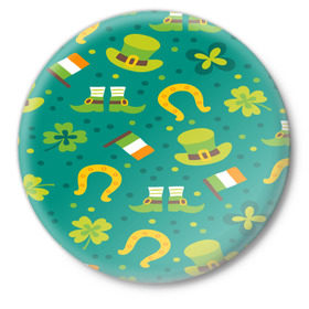 Значок с принтом День святого Патрика в Санкт-Петербурге,  металл | круглая форма, металлическая застежка в виде булавки | зеленая | ирландия