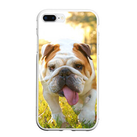 Чехол для iPhone 7Plus/8 Plus матовый с принтом Funny Dog в Санкт-Петербурге, Силикон | Область печати: задняя сторона чехла, без боковых панелей | dog | английский бульдог | пес | собака