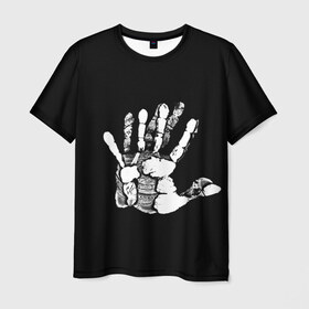 Мужская футболка 3D с принтом Hand в Санкт-Петербурге, 100% полиэфир | прямой крой, круглый вырез горловины, длина до линии бедер | 3d | arm | bunch of fives | claw | fin | fist | flipper | hand | mitt | paw | власть | кисть руки | ладонь | партия | почерк | рука | сторона | стрелка