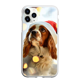 Чехол для iPhone 11 Pro матовый с принтом Рождество в Санкт-Петербурге, Силикон |  | Тематика изображения на принте: dog | кавалер кинг чарльз спаниель | новый год | пес | рождество | собака