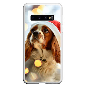 Чехол для Samsung Galaxy S10 с принтом Рождество в Санкт-Петербурге, Силикон | Область печати: задняя сторона чехла, без боковых панелей | dog | кавалер кинг чарльз спаниель | новый год | пес | рождество | собака