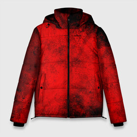 Мужская зимняя куртка 3D с принтом Grunge red в Санкт-Петербурге, верх — 100% полиэстер; подкладка — 100% полиэстер; утеплитель — 100% полиэстер | длина ниже бедра, свободный силуэт Оверсайз. Есть воротник-стойка, отстегивающийся капюшон и ветрозащитная планка. 

Боковые карманы с листочкой на кнопках и внутренний карман на молнии. | watercolor | абстракция красок | акварель | брызги красок | живопись | краска | потертость красок