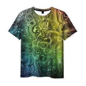 Мужская футболка 3D с принтом Цветной узор 8 в Санкт-Петербурге, 100% полиэфир | прямой крой, круглый вырез горловины, длина до линии бедер | разводы | рисунок | текстура | узор | цветной