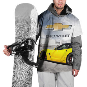 Накидка на куртку 3D с принтом Желтый Chevrolet в Санкт-Петербурге, 100% полиэстер |  | 