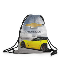 Рюкзак-мешок 3D с принтом Желтый Chevrolet в Санкт-Петербурге, 100% полиэстер | плотность ткани — 200 г/м2, размер — 35 х 45 см; лямки — толстые шнурки, застежка на шнуровке, без карманов и подкладки | 