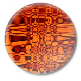 Значок с принтом Апельсиновая абстракция в Санкт-Петербурге,  металл | круглая форма, металлическая застежка в виде булавки | 