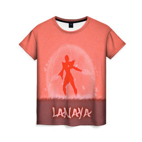 Женская футболка 3D с принтом LANAYA в Санкт-Петербурге, 100% полиэфир ( синтетическое хлопкоподобное полотно) | прямой крой, круглый вырез горловины, длина до линии бедер | dota | dota 2 | lanaya | sheron1030 | дота | дота2 | дотка | ланая | темпларка