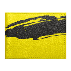 Обложка для студенческого билета с принтом Чёрно-жёлтый в Санкт-Петербурге, натуральная кожа | Размер: 11*8 см; Печать на всей внешней стороне | краски | мазок