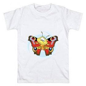 Мужская футболка хлопок с принтом Бабочка в Санкт-Петербурге, 100% хлопок | прямой крой, круглый вырез горловины, длина до линии бедер, слегка спущенное плечо. | бабочка | лето | мотылек