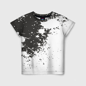 Детская футболка 3D с принтом Чёрное-белое в Санкт-Петербурге, 100% гипоаллергенный полиэфир | прямой крой, круглый вырез горловины, длина до линии бедер, чуть спущенное плечо, ткань немного тянется | гранж | краска | пятна