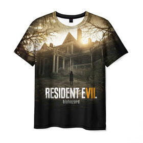 Мужская футболка 3D с принтом Resident Evil в Санкт-Петербурге, 100% полиэфир | прямой крой, круглый вырез горловины, длина до линии бедер | horror | jovovich | milla | zombie | вирус | зло | зомби | йовович | милла | обитель | ужас