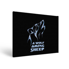 Холст прямоугольный с принтом Волк среди овец в Санкт-Петербурге, 100% ПВХ |  | wolf among sheep | татуировка | хищник