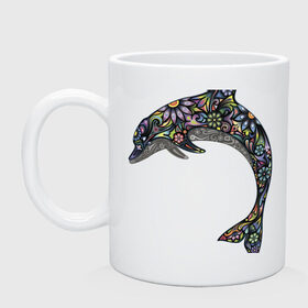 Кружка с принтом Дельфин в Санкт-Петербурге, керамика | объем — 330 мл, диаметр — 80 мм. Принт наносится на бока кружки, можно сделать два разных изображения | Тематика изображения на принте: дельфин | животное