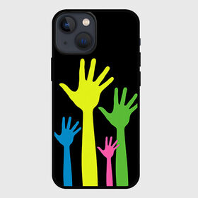 Чехол для iPhone 13 mini с принтом Руки вверх в Санкт-Петербурге,  |  | светящиеся | флуоресцентный | флюр | флюровый
