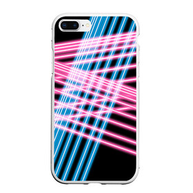 Чехол для iPhone 7Plus/8 Plus матовый с принтом Неон в Санкт-Петербурге, Силикон | Область печати: задняя сторона чехла, без боковых панелей | линии | полосы | светящиеся | флуоресцентный | флюр | флюровый