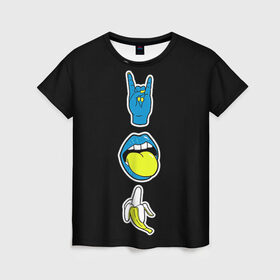 Женская футболка 3D с принтом S/D/RnR в Санкт-Петербурге, 100% полиэфир ( синтетическое хлопкоподобное полотно) | прямой крой, круглый вырез горловины, длина до линии бедер | светящиеся | флуоресцентный | флюр | флюровый