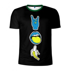 Мужская футболка 3D спортивная с принтом S/D/RnR в Санкт-Петербурге, 100% полиэстер с улучшенными характеристиками | приталенный силуэт, круглая горловина, широкие плечи, сужается к линии бедра | светящиеся | флуоресцентный | флюр | флюровый