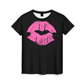 Женская футболка 3D с принтом Чмок в Санкт-Петербурге, 100% полиэфир ( синтетическое хлопкоподобное полотно) | прямой крой, круглый вырез горловины, длина до линии бедер | губы | светящиеся | флуоресцентный | флюр | флюровый