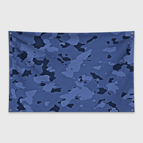 Флаг-баннер с принтом Камуфляж ночь! в Санкт-Петербурге, 100% полиэстер | размер 67 х 109 см, плотность ткани — 95 г/м2; по краям флага есть четыре люверса для крепления | армейский | синий | темный