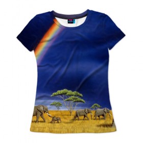 Женская футболка 3D с принтом Мир в Санкт-Петербурге, 100% полиэфир ( синтетическое хлопкоподобное полотно) | прямой крой, круглый вырез горловины, длина до линии бедер | elephant | hipster | индия | йога | слон | хипстер