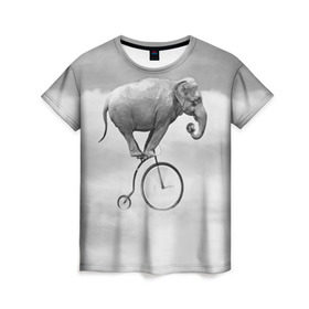 Женская футболка 3D с принтом Hipster Bike в Санкт-Петербурге, 100% полиэфир ( синтетическое хлопкоподобное полотно) | прямой крой, круглый вырез горловины, длина до линии бедер | elephant | hipster | индия | йога | слон | хипстер