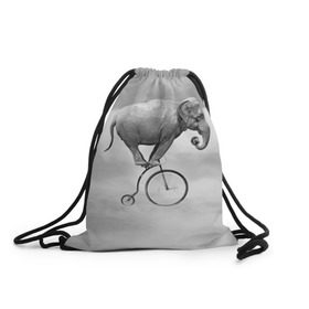 Рюкзак-мешок 3D с принтом Hipster Bike в Санкт-Петербурге, 100% полиэстер | плотность ткани — 200 г/м2, размер — 35 х 45 см; лямки — толстые шнурки, застежка на шнуровке, без карманов и подкладки | elephant | hipster | индия | йога | слон | хипстер