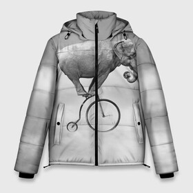 Мужская зимняя куртка 3D с принтом Hipster Bike в Санкт-Петербурге, верх — 100% полиэстер; подкладка — 100% полиэстер; утеплитель — 100% полиэстер | длина ниже бедра, свободный силуэт Оверсайз. Есть воротник-стойка, отстегивающийся капюшон и ветрозащитная планка. 

Боковые карманы с листочкой на кнопках и внутренний карман на молнии. | elephant | hipster | индия | йога | слон | хипстер