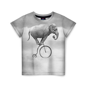 Детская футболка 3D с принтом Hipster Bike в Санкт-Петербурге, 100% гипоаллергенный полиэфир | прямой крой, круглый вырез горловины, длина до линии бедер, чуть спущенное плечо, ткань немного тянется | elephant | hipster | индия | йога | слон | хипстер