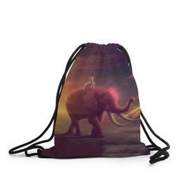 Рюкзак-мешок 3D с принтом Индия в Санкт-Петербурге, 100% полиэстер | плотность ткани — 200 г/м2, размер — 35 х 45 см; лямки — толстые шнурки, застежка на шнуровке, без карманов и подкладки | Тематика изображения на принте: elephant | hipster | индия | йога | слон | хипстер