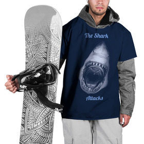 Накидка на куртку 3D с принтом the shark attacks в Санкт-Петербурге, 100% полиэстер |  | shark | акула | глубина | зубы | море | океан | пасть | укус | хищник