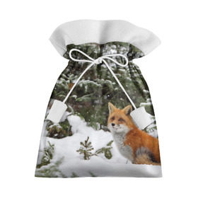 Подарочный 3D мешок с принтом Лиса в зимнем лесу в Санкт-Петербурге, 100% полиэстер | Размер: 29*39 см | fox | животное | зверь | красивая | лес | лис | лиса | лисенок | лисица | лисичка | мех | патрикеевна | песец | плутовка | прикольная | природа | рыжая | рыжий цвет | сказка | хвост | хитрая | хищник