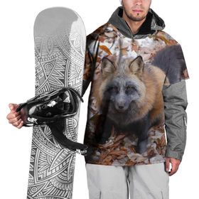 Накидка на куртку 3D с принтом Черный лис в Санкт-Петербурге, 100% полиэстер |  | fox | животное | зверь | красивая | лес | лис | лиса | лисенок | лисица | лисичка | мех | патрикеевна | песец | плутовка | прикольная | природа | рыжая | рыжий цвет | сказка | хвост | хитрая | хищник