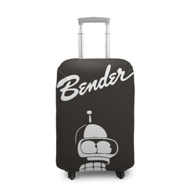 Чехол для чемодана 3D с принтом Бендер в Санкт-Петербурге, 86% полиэфир, 14% спандекс | двустороннее нанесение принта, прорези для ручек и колес | bender | futurama | бендер | футурама
