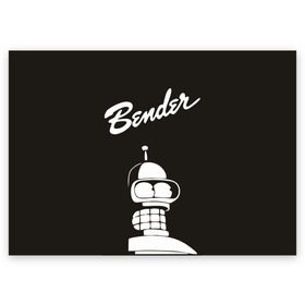 Поздравительная открытка с принтом Бендер в Санкт-Петербурге, 100% бумага | плотность бумаги 280 г/м2, матовая, на обратной стороне линовка и место для марки
 | bender | futurama | бендер | футурама