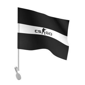 Флаг для автомобиля с принтом CS GO черно-белый в Санкт-Петербурге, 100% полиэстер | Размер: 30*21 см | cs go | контер страйк | контра