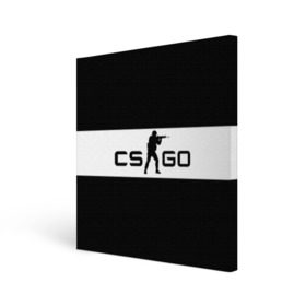 Холст квадратный с принтом CS GO черно-белый в Санкт-Петербурге, 100% ПВХ |  | cs go | контер страйк | контра