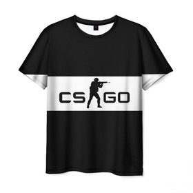 Мужская футболка 3D с принтом CS GO черно-белый в Санкт-Петербурге, 100% полиэфир | прямой крой, круглый вырез горловины, длина до линии бедер | Тематика изображения на принте: cs go | контер страйк | контра